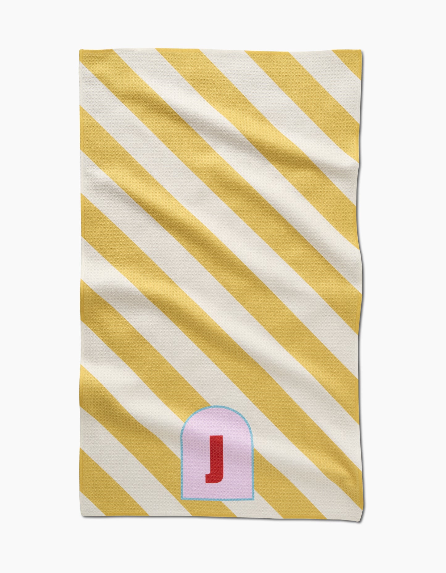 Geometry Monogram Stripe Tea Towel