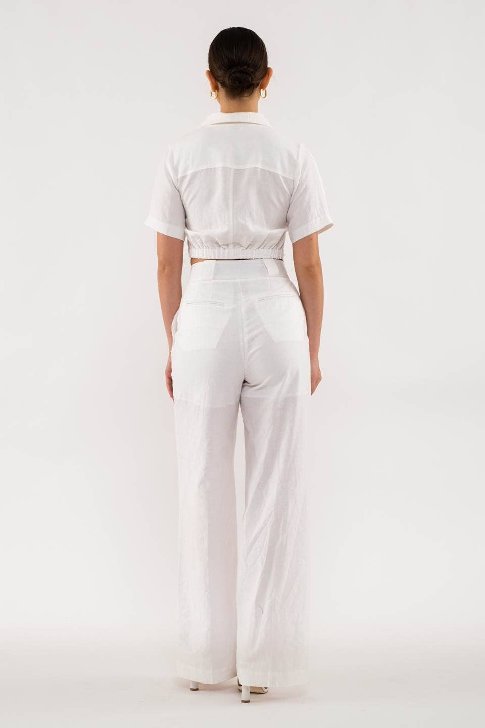 Twist Front Linen Crop Top