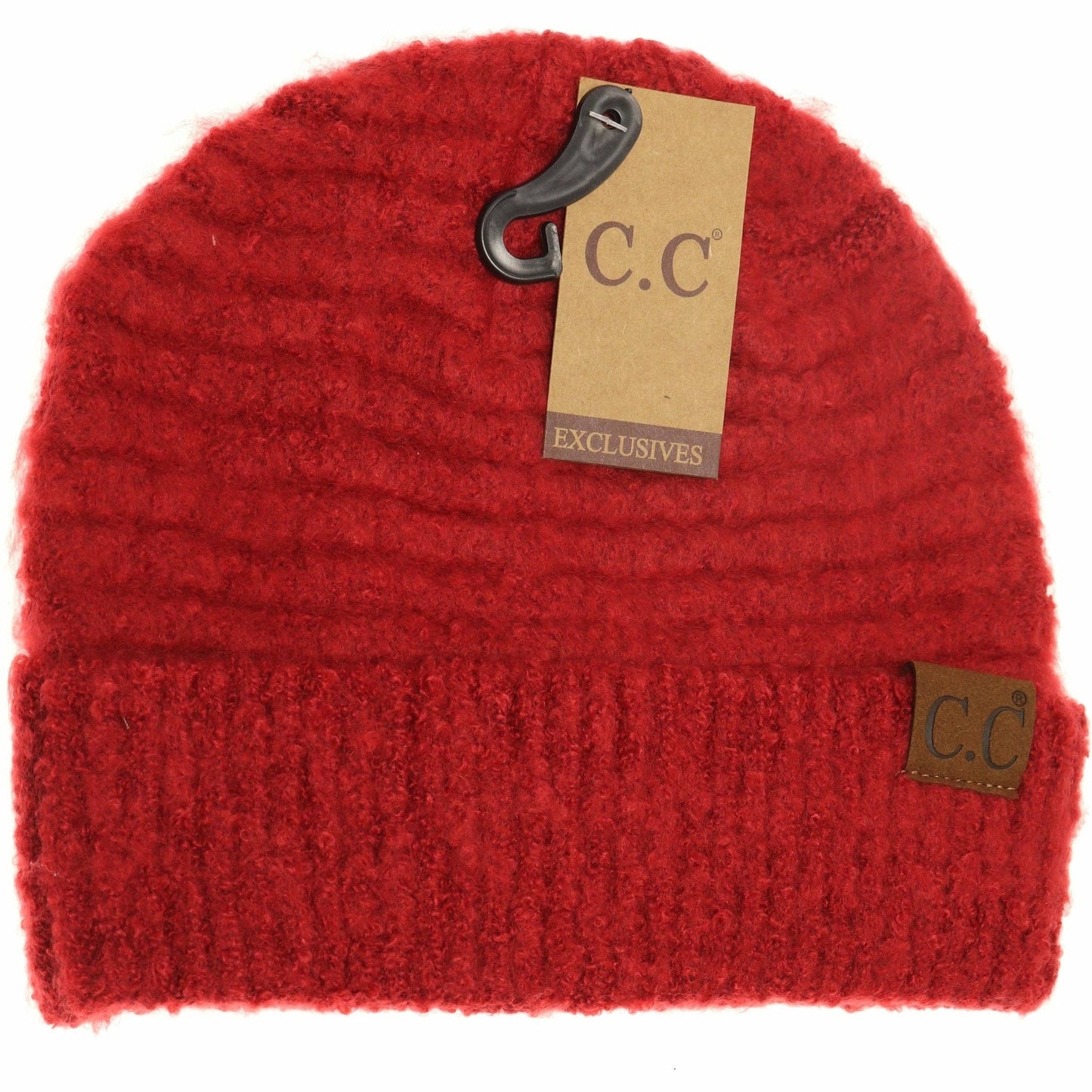 CC Beanie Solid Boucle Knit Cuff