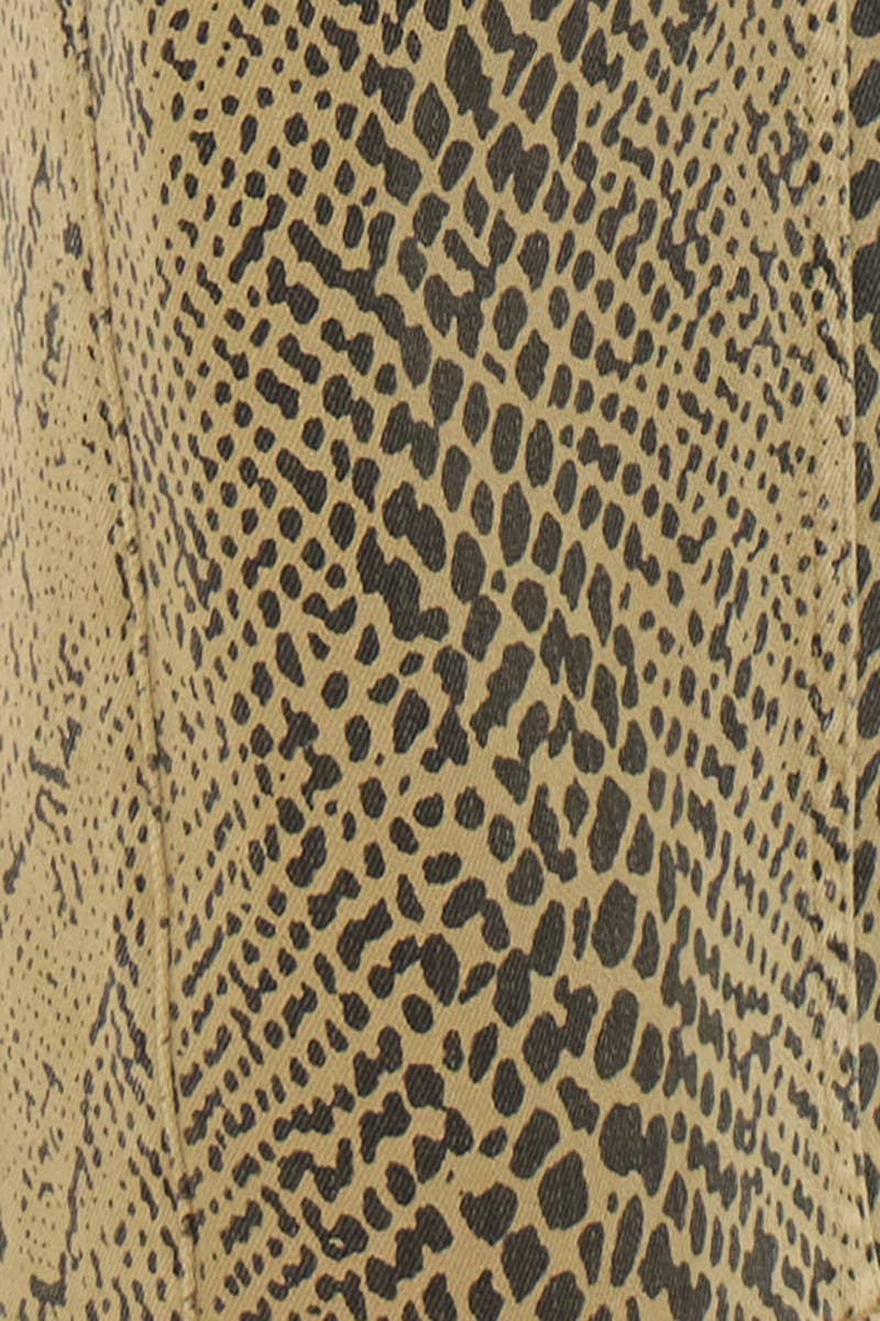 Low Slung Baggy Python Print Wide Leg Jean