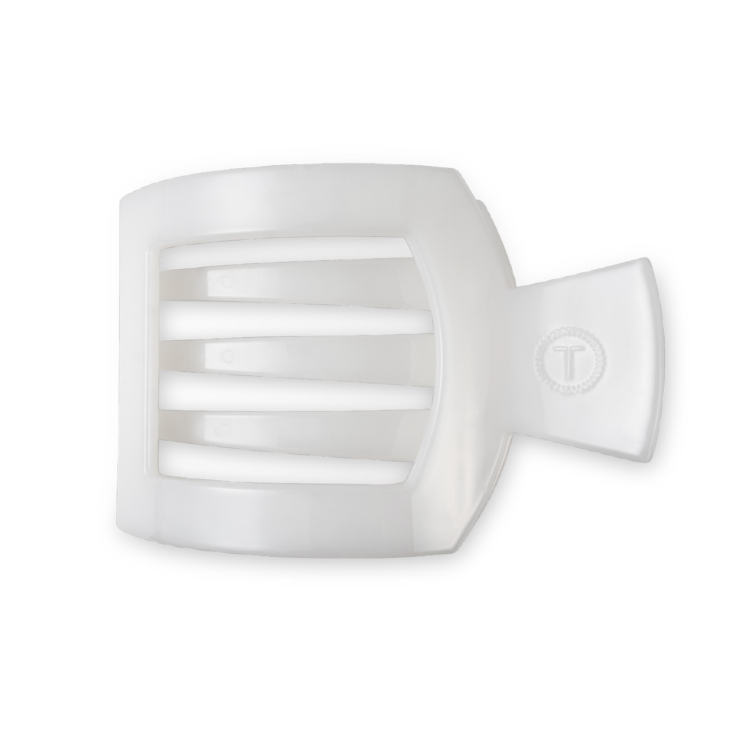 Teleties Square Flat Hair Clip | Medium | Coconut White