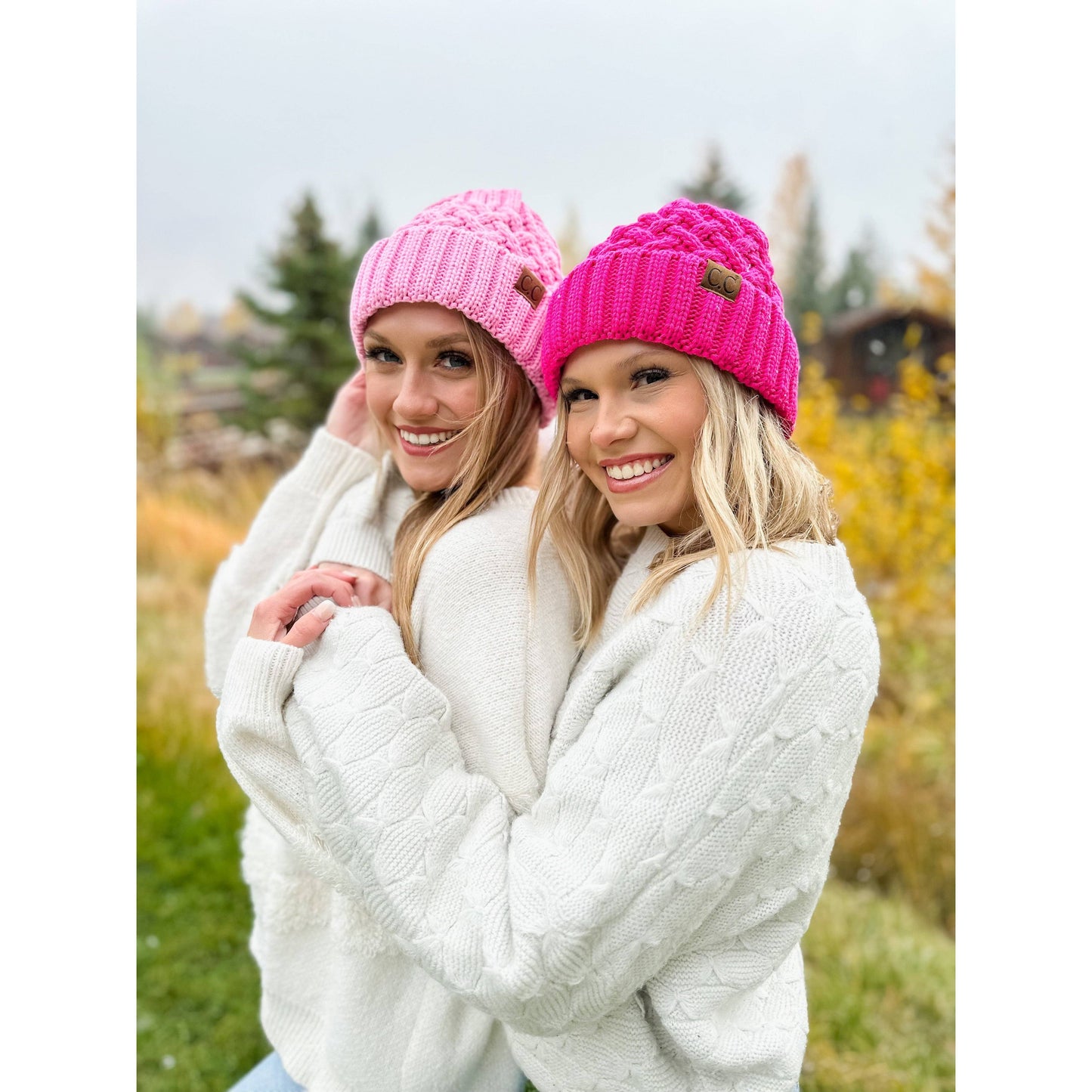 CC Beanie Lattice Knit Cuff