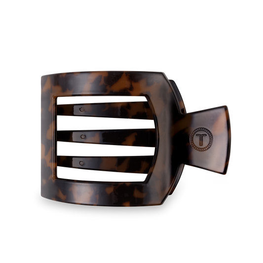 Teleties Square Flat Hair Clip | Large | Tortoise