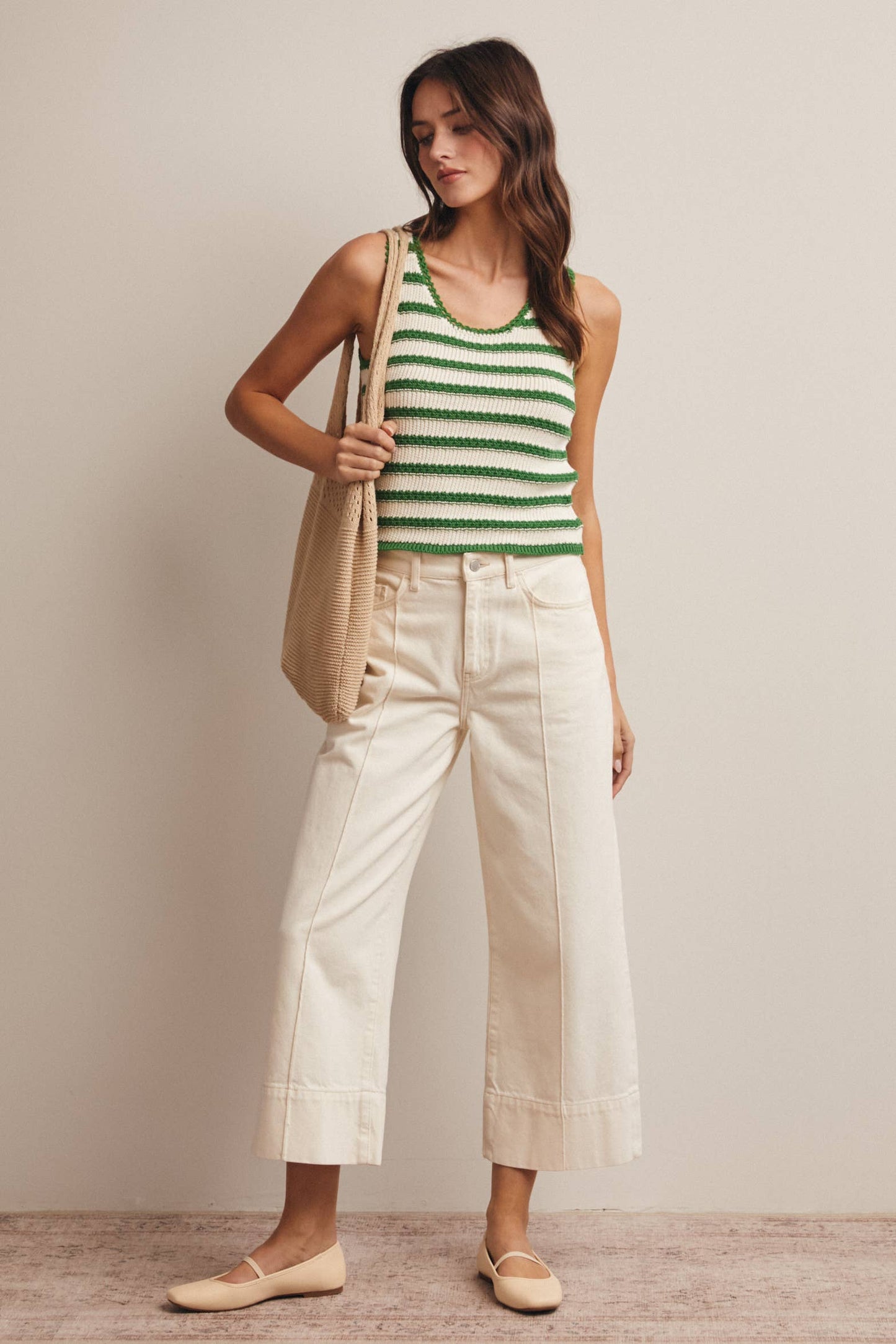 Striped Crochet Knit Tank