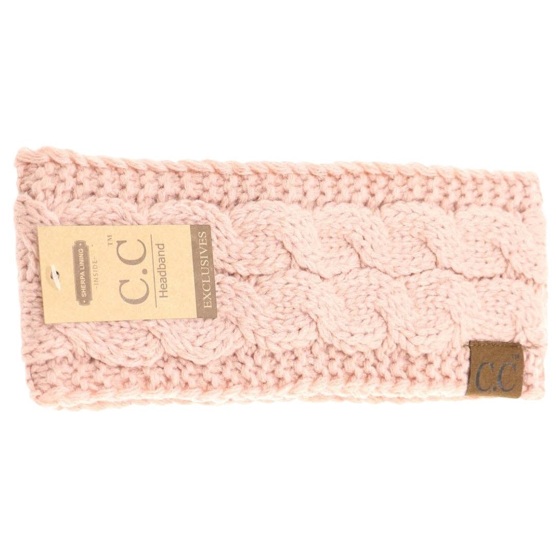 CC Beanie Solid Cable Knit Head Wrap