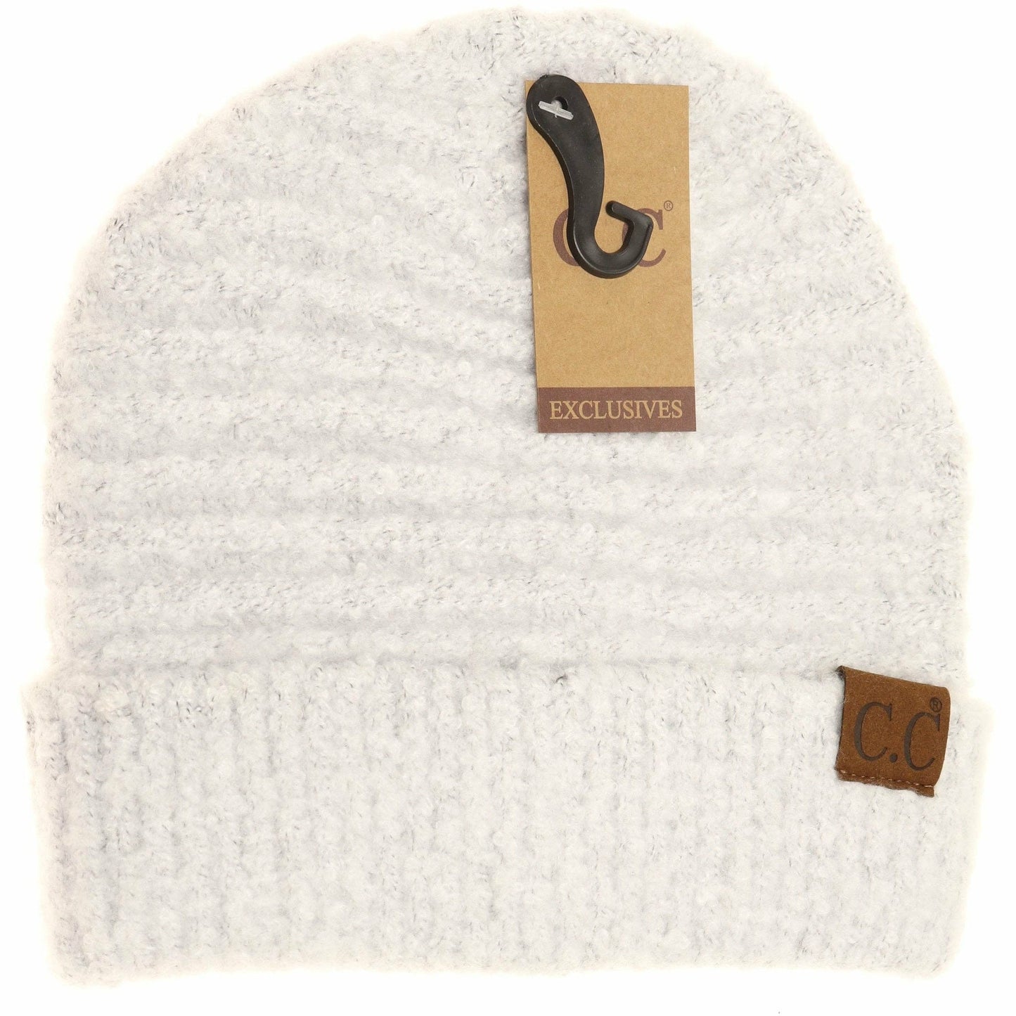 CC Beanie Solid Boucle Knit Cuff