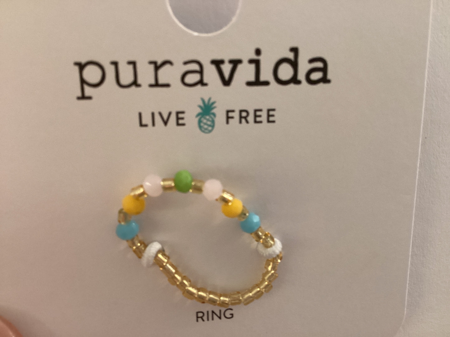 Pura Vida Mixed Seed Bead Stretch Ring