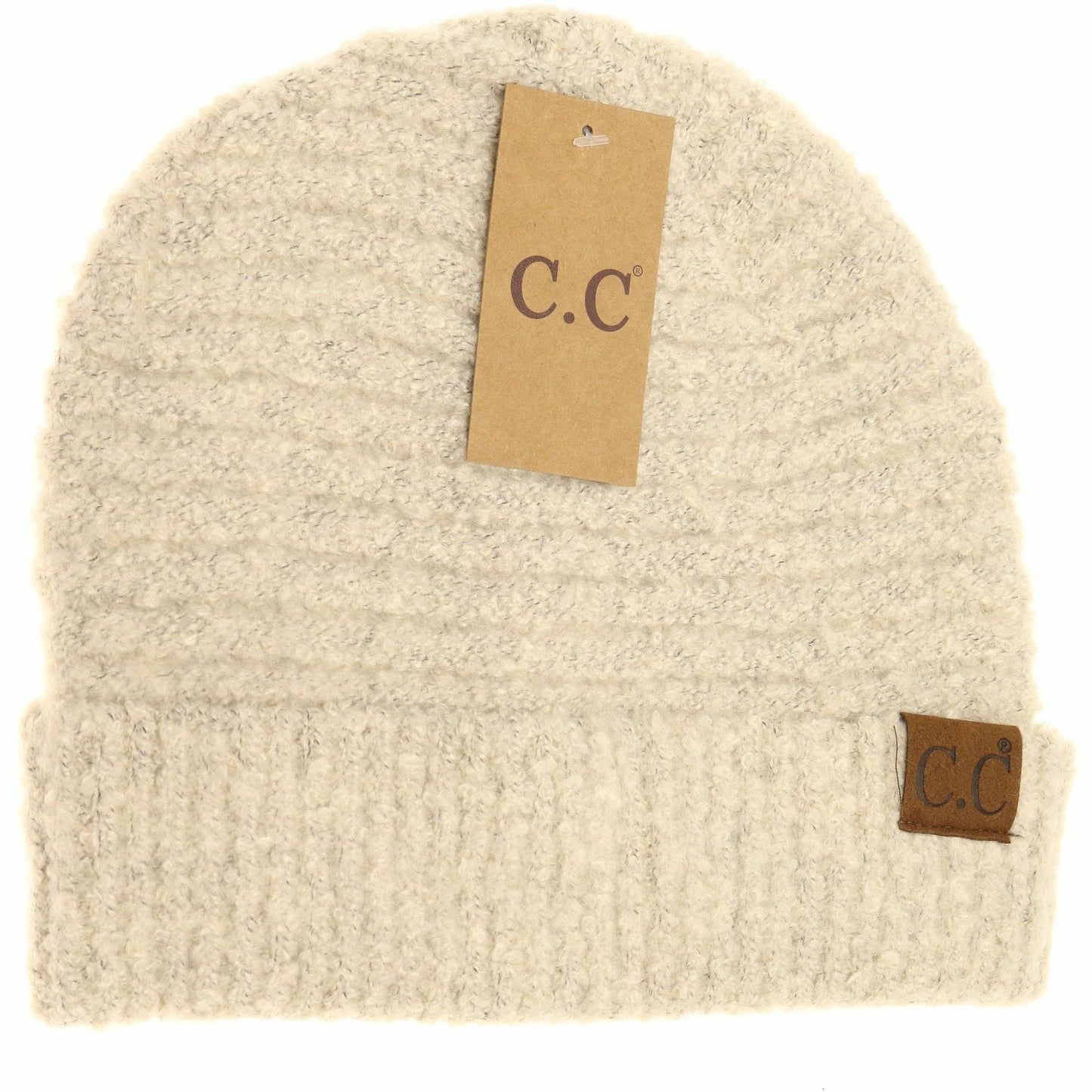 CC Beanie Solid Boucle Knit Cuff