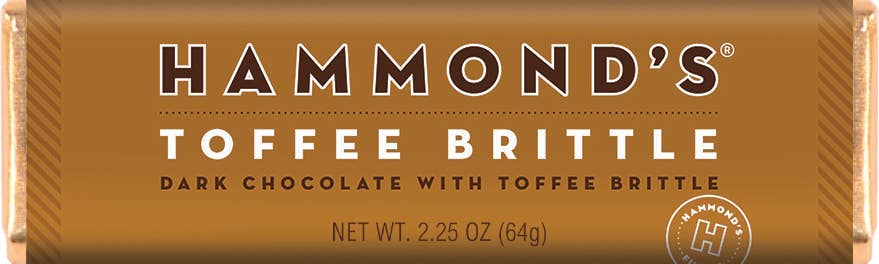 Hammond’s Natural Toffee Brittle Dark Chocolate Candy Bar