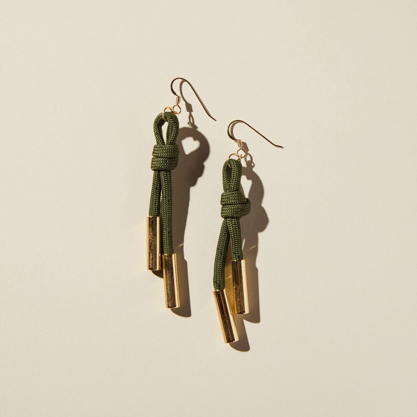 Nickel & Suede Olive Denver Cord Earring