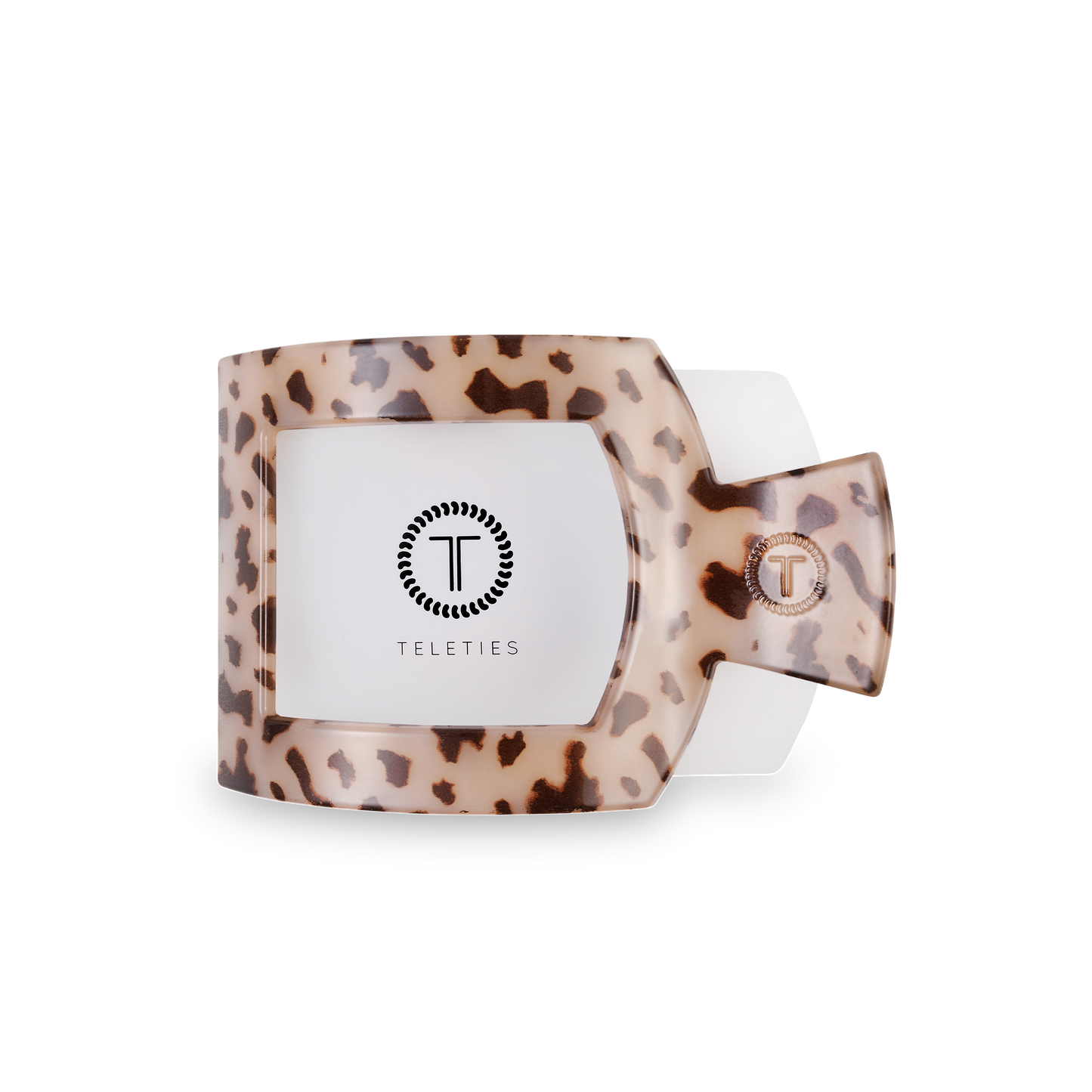 Teleties Square Flat Hair Clip | Med. | Blonde Tortoise
