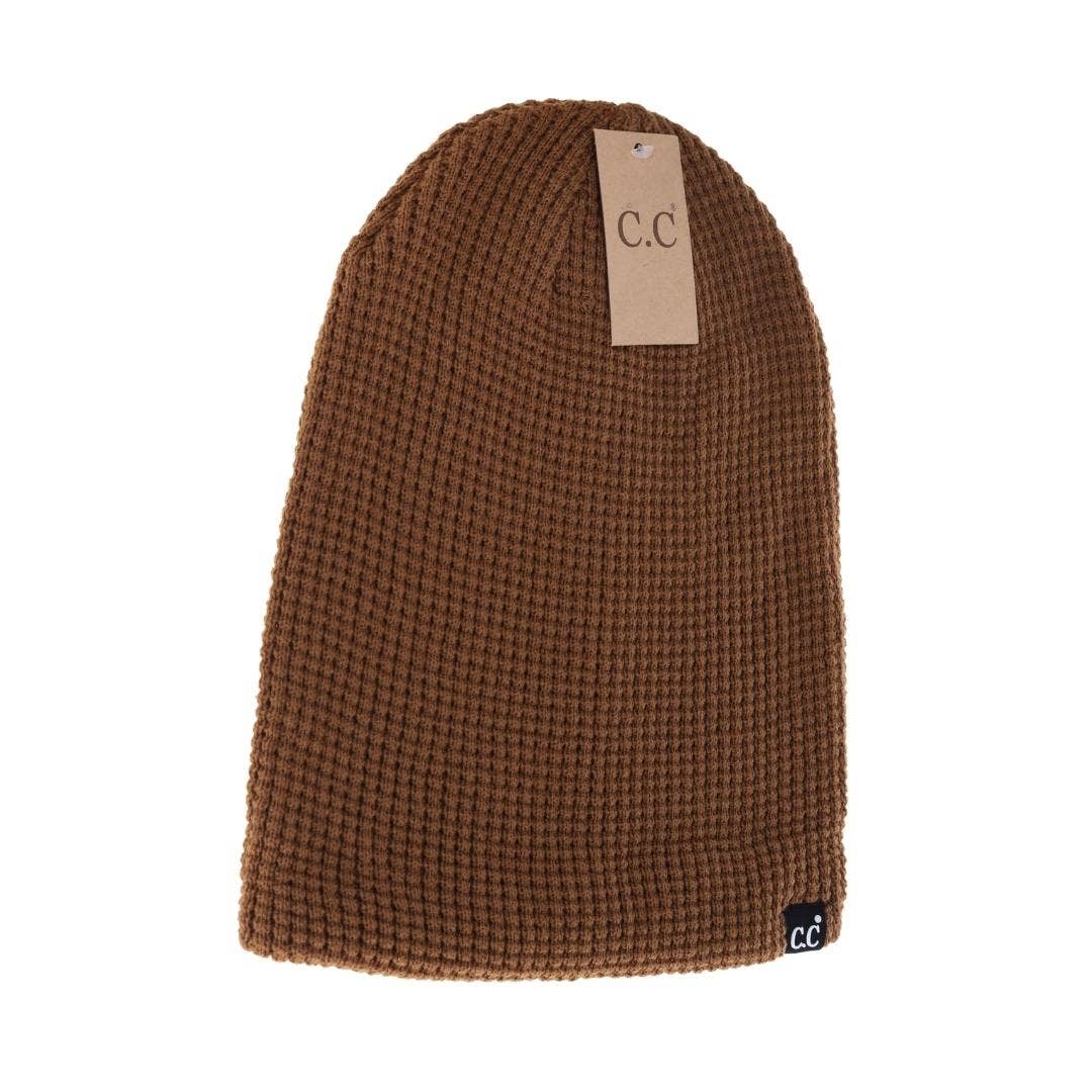 CC Beanie Unisex Waffle Knit Cuffed/Slouchy Beanie