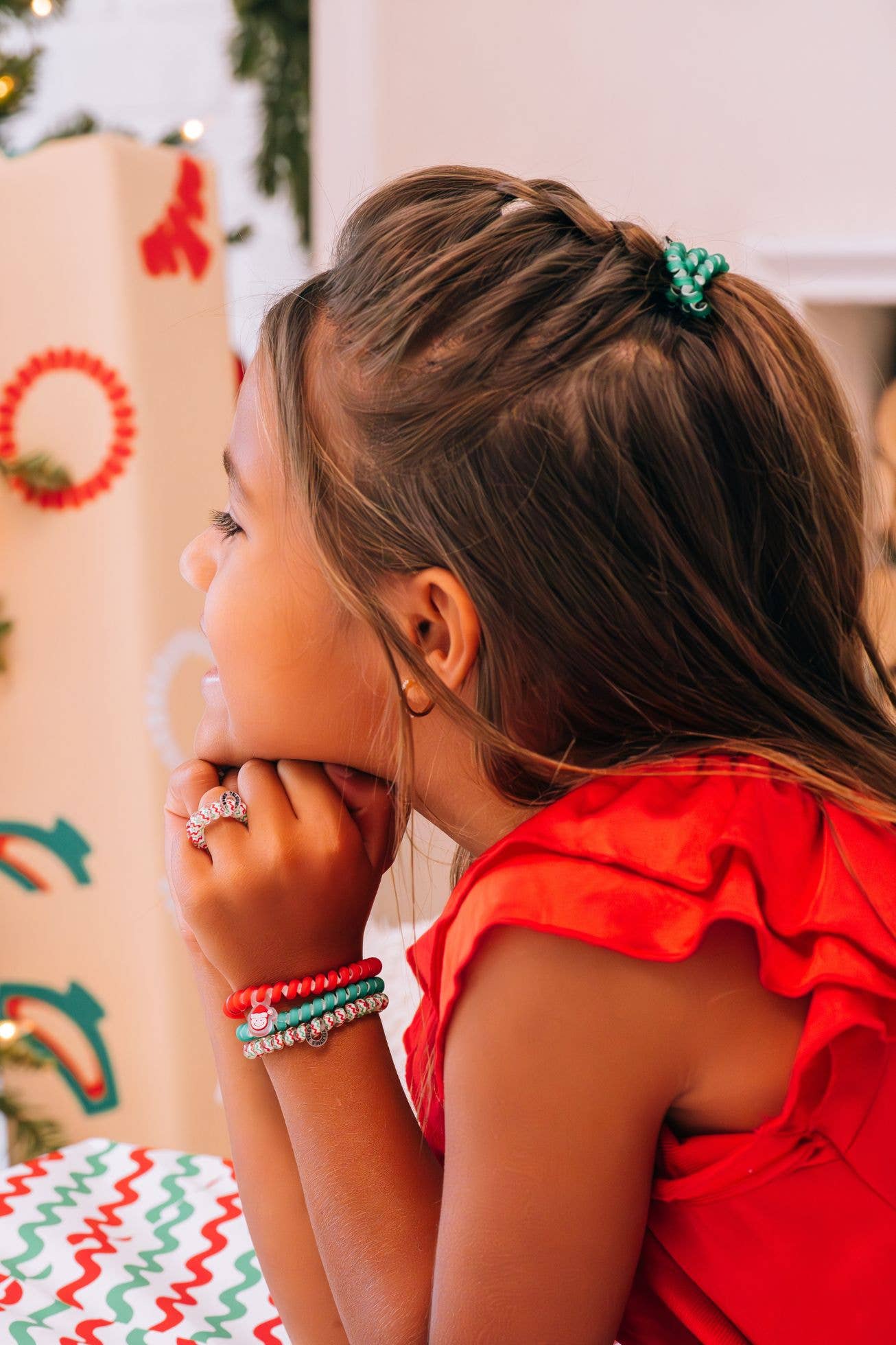 Teleties Spiral Hair Coils | Tiny | Santa Baby Hair Ties