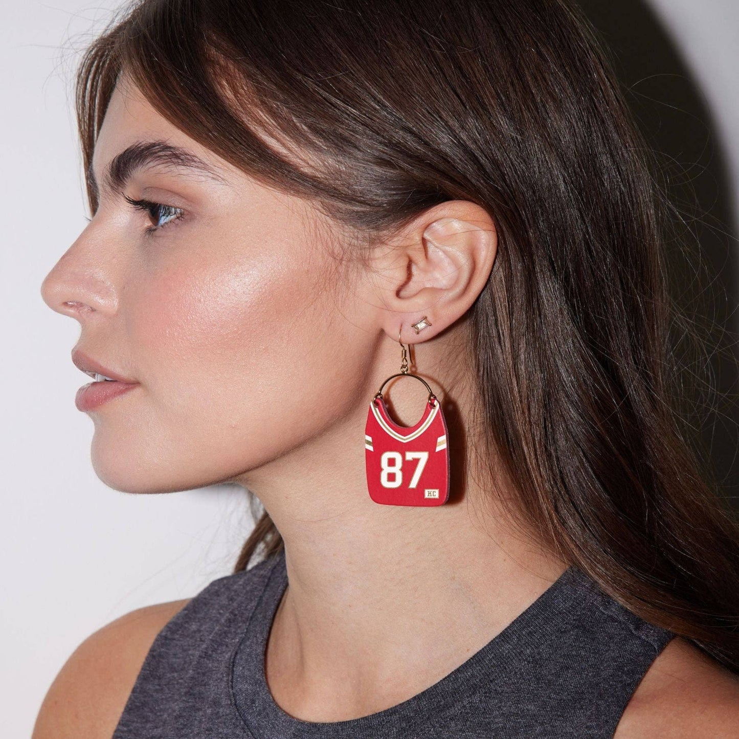 Nickel & Suede Kansas City Jersey Earring #87