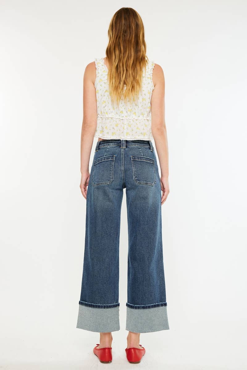 Mid Rise Wide Leg Jeans