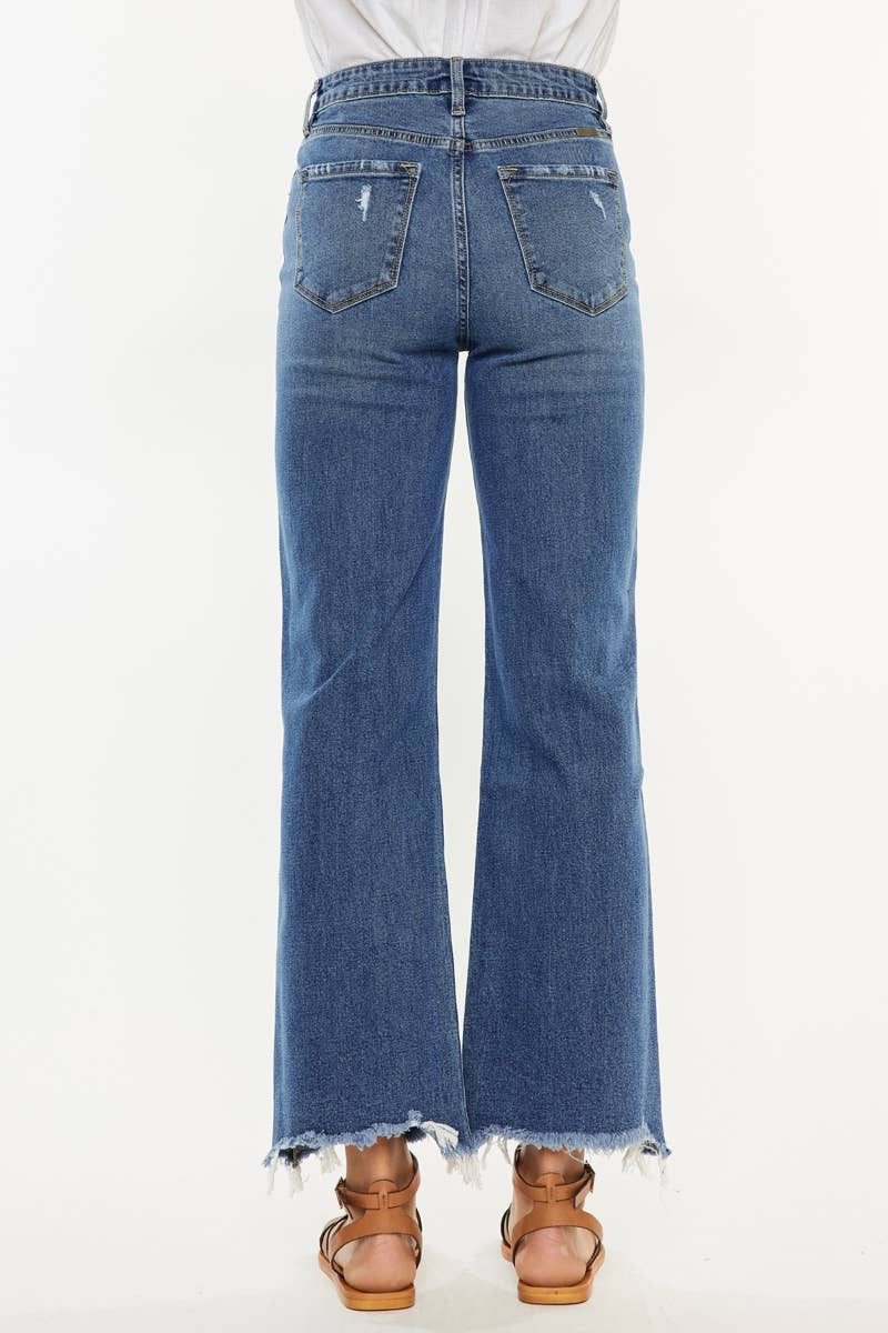 High Rise Slim Wide Leg Jeans
