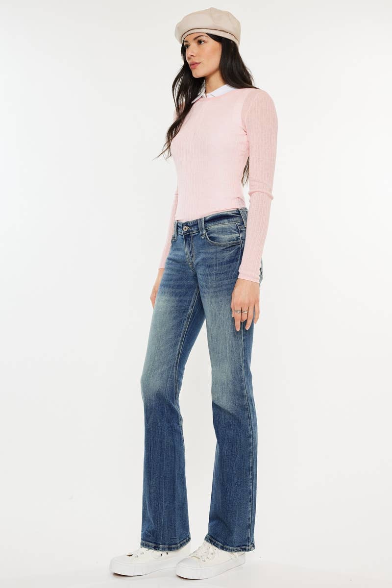 Low Rise Boot Cut Jeans Medium Wash