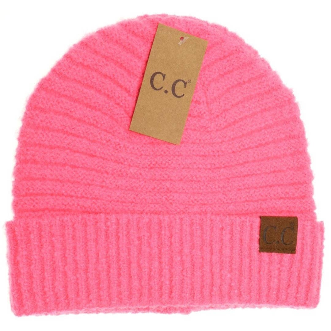 CC Beanie Solid Boucle Knit Cuff