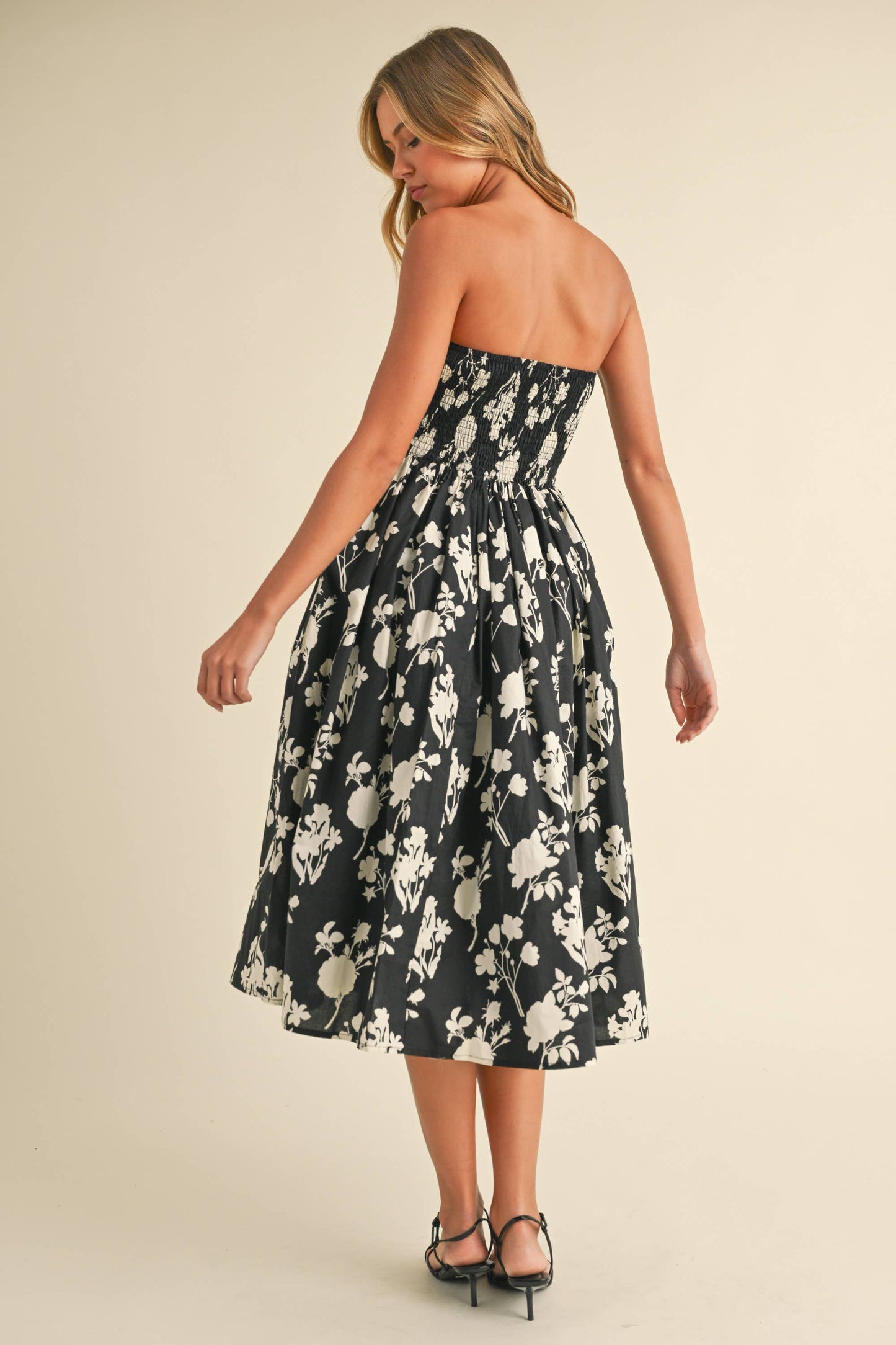 Strapless Floral Dress
