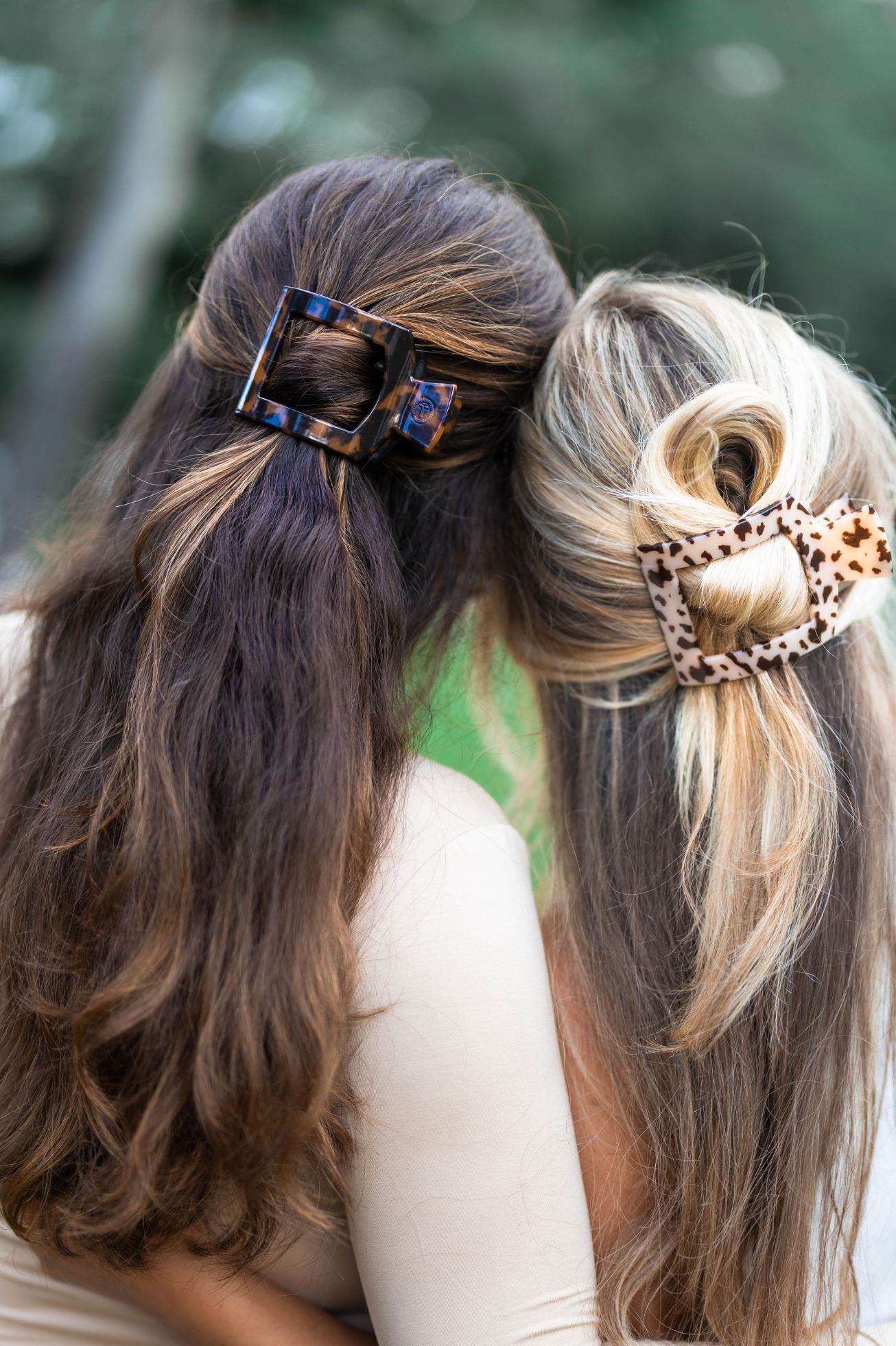 Teleties Square Flat Hair Clip | Med. | Tortoise