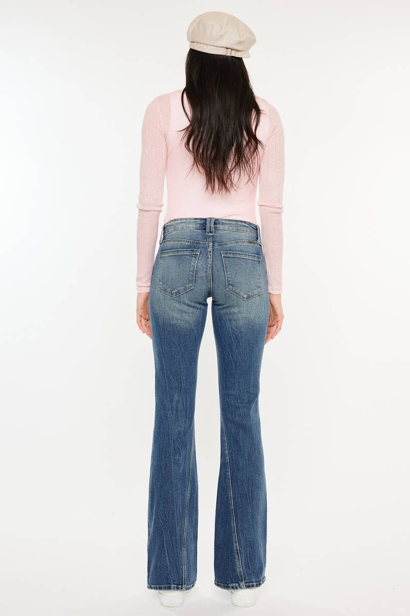 Low Rise Boot Cut Jeans Medium Wash