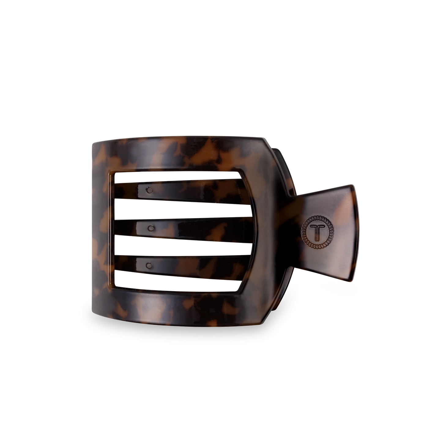 Teleties Square Flat Hair Clip | Med. | Tortoise