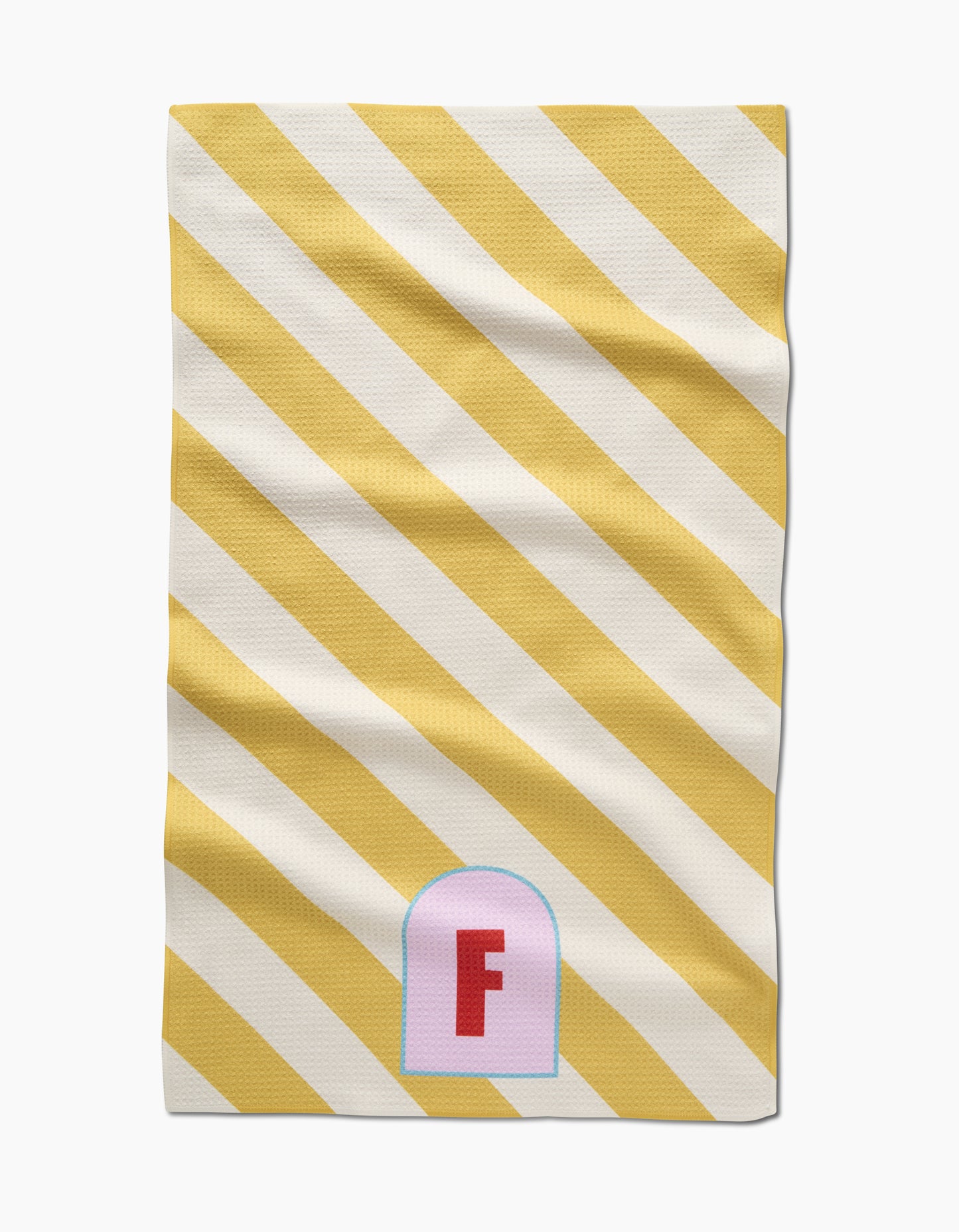 Geometry Monogram Stripe Tea Towel