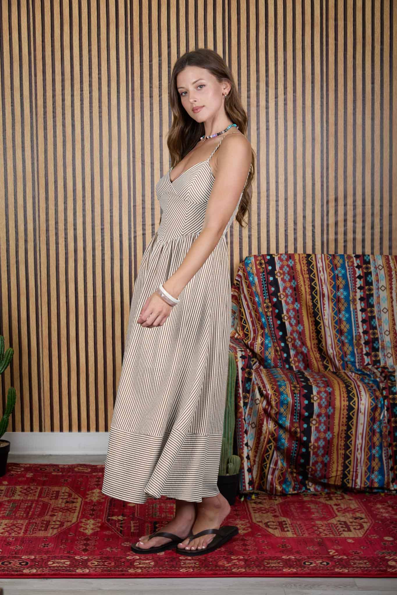 Basque Waist Midi Dress