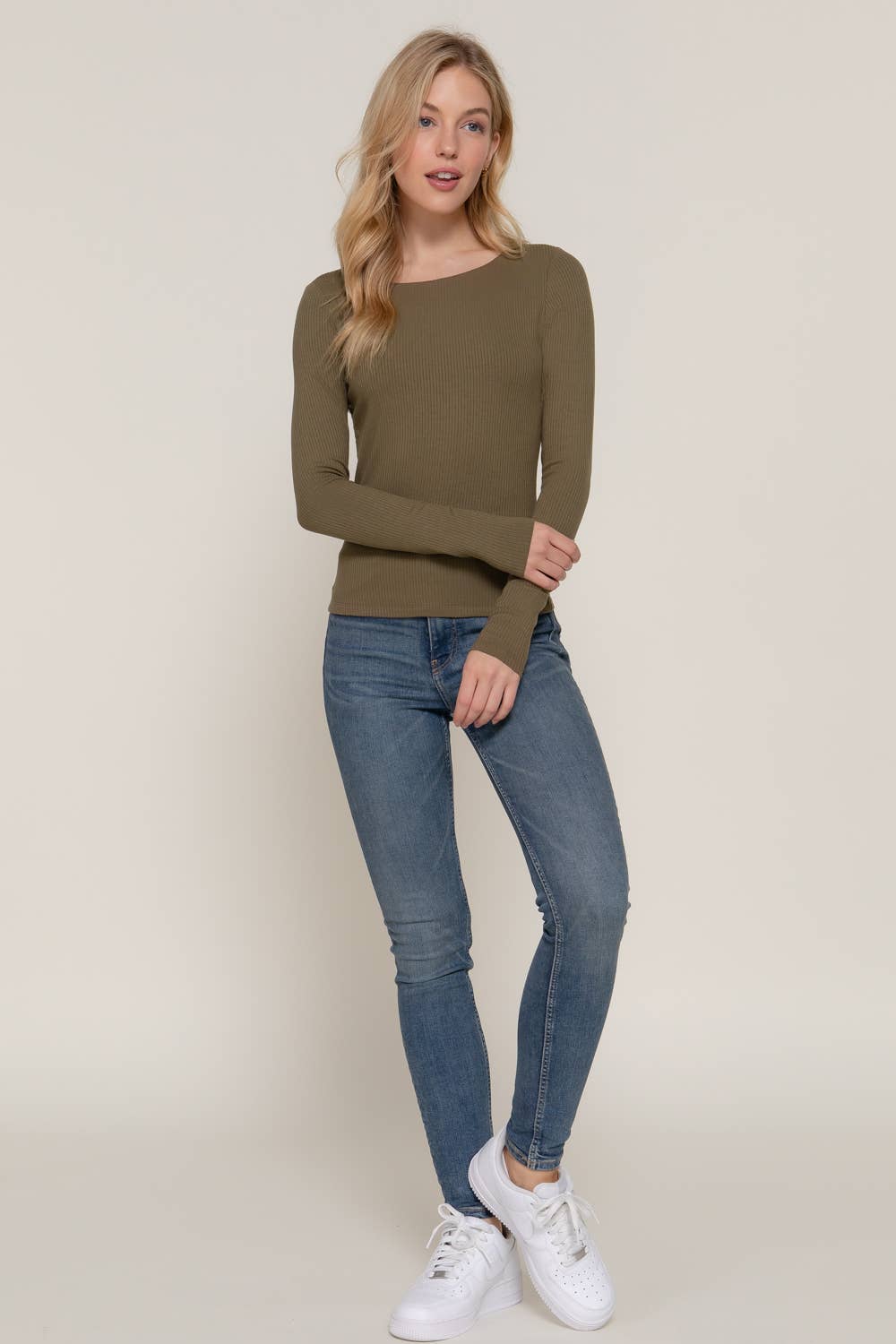 Long Sleeve Round Neck Double Layer Tee