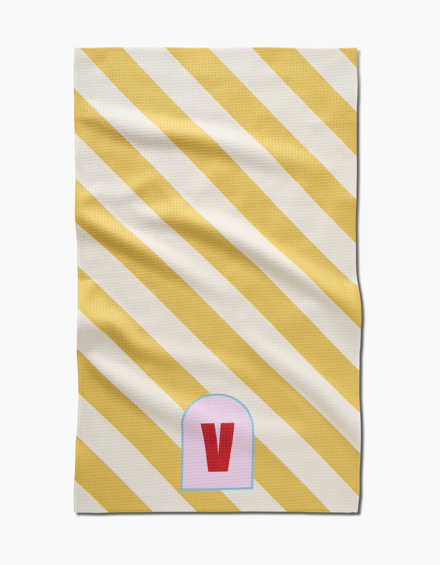 Geometry Monogram Stripe Tea Towel