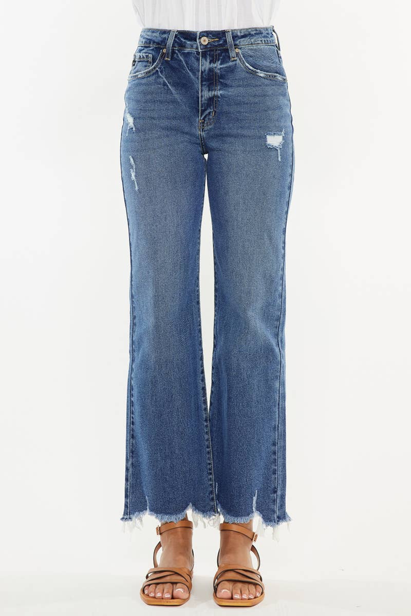 High Rise Slim Wide Leg Jeans