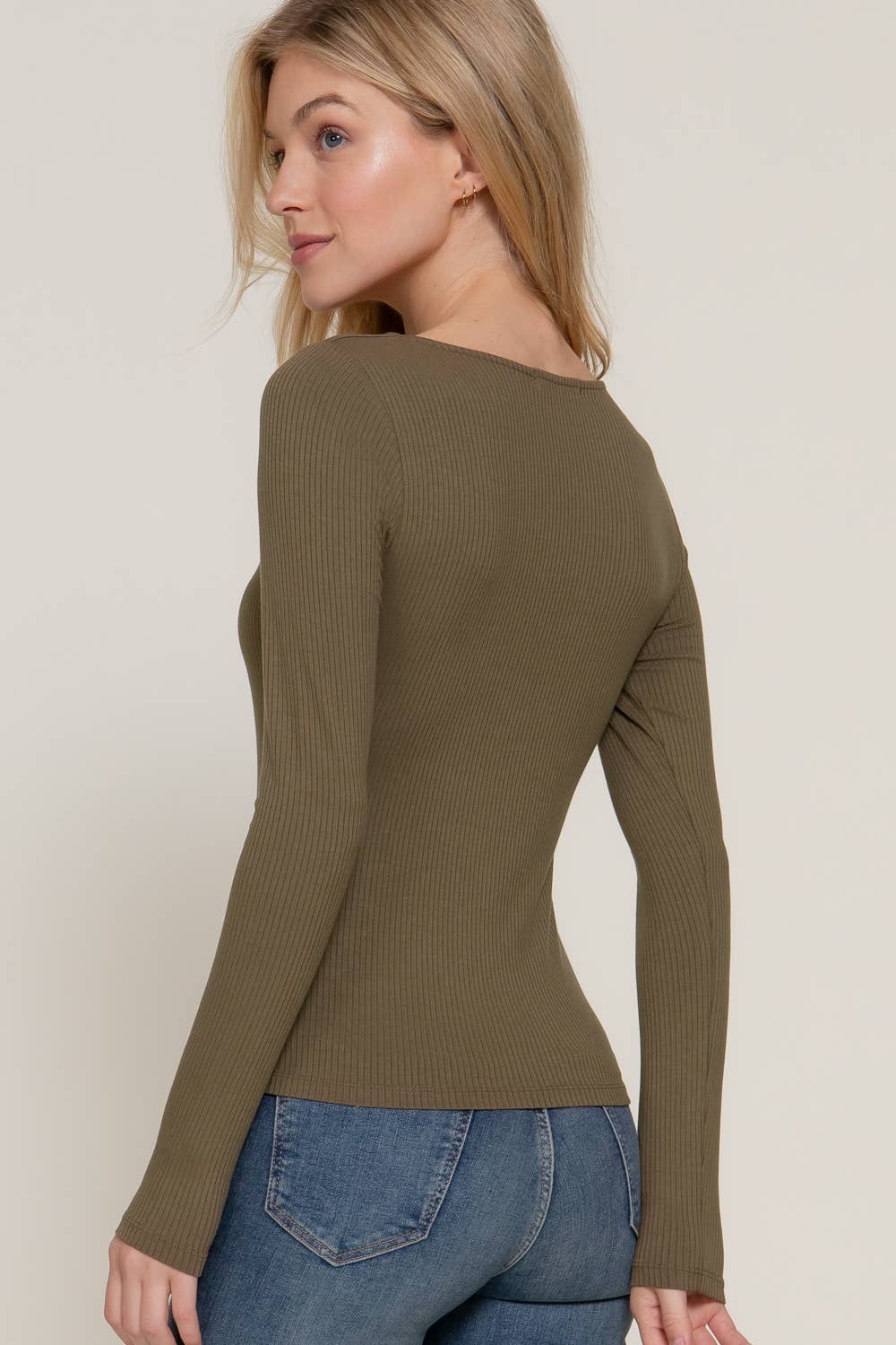 Long Sleeve Round Neck Double Layer Tee