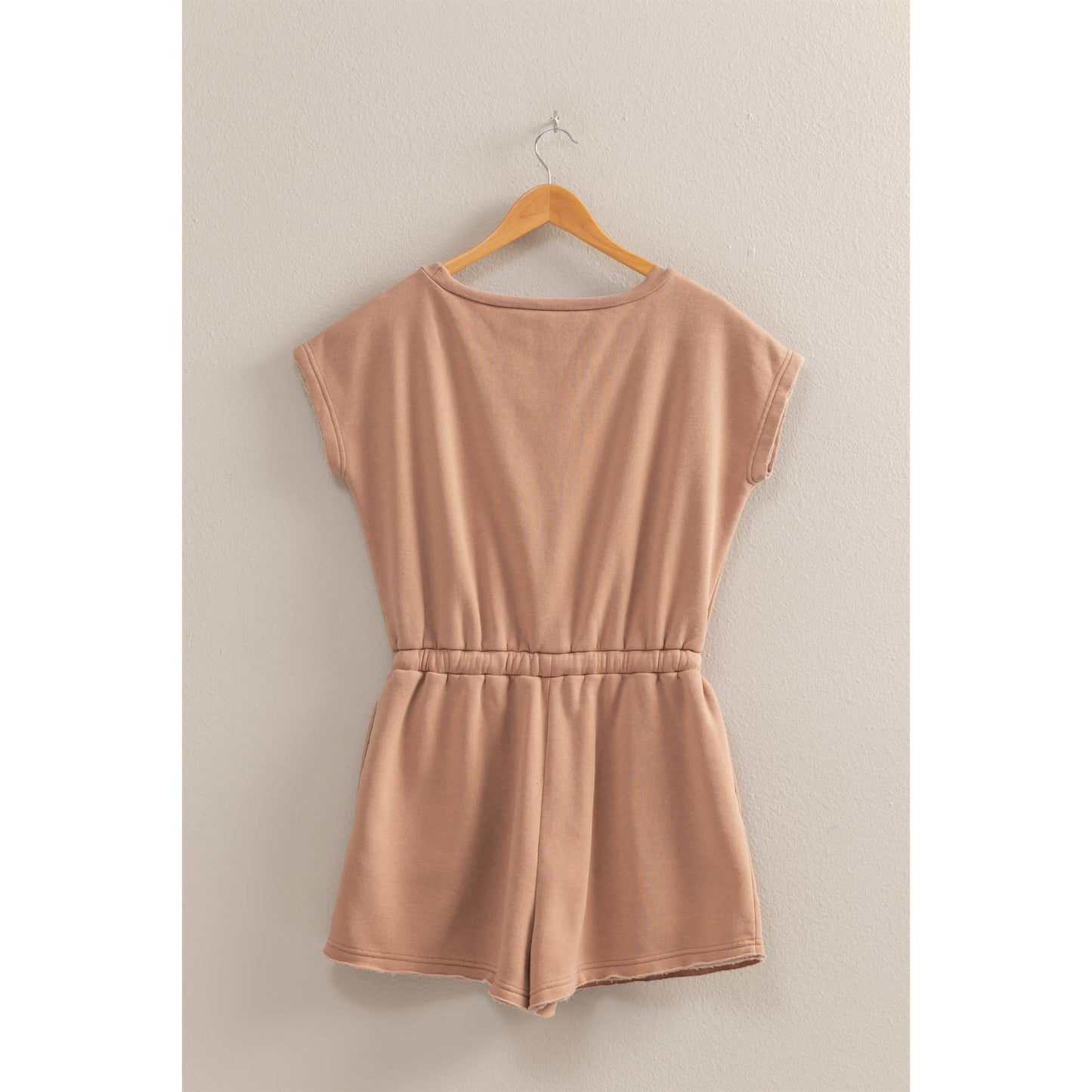 Cap Sleeve Drawstring Waist Romper