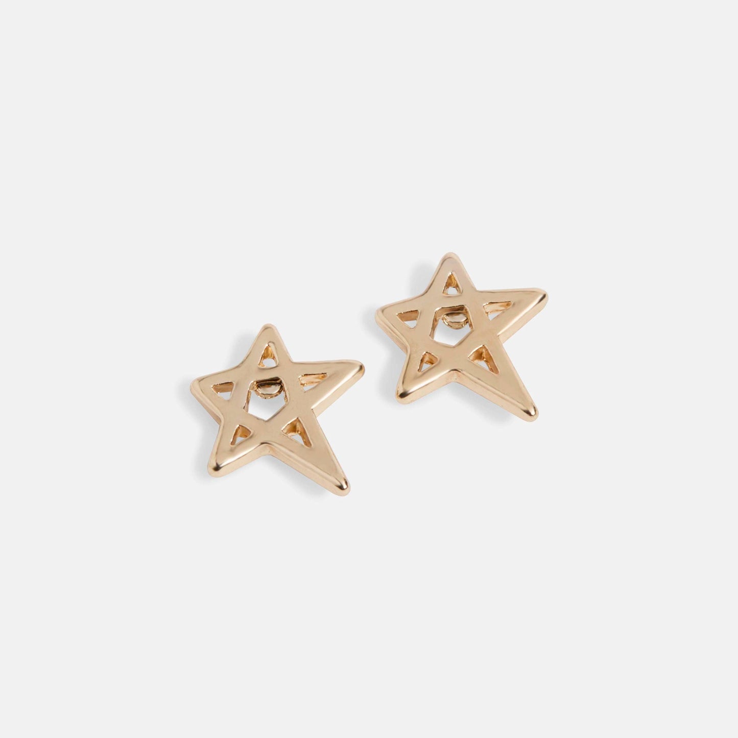 Whispers Star Draw Stud Earrings - Gold