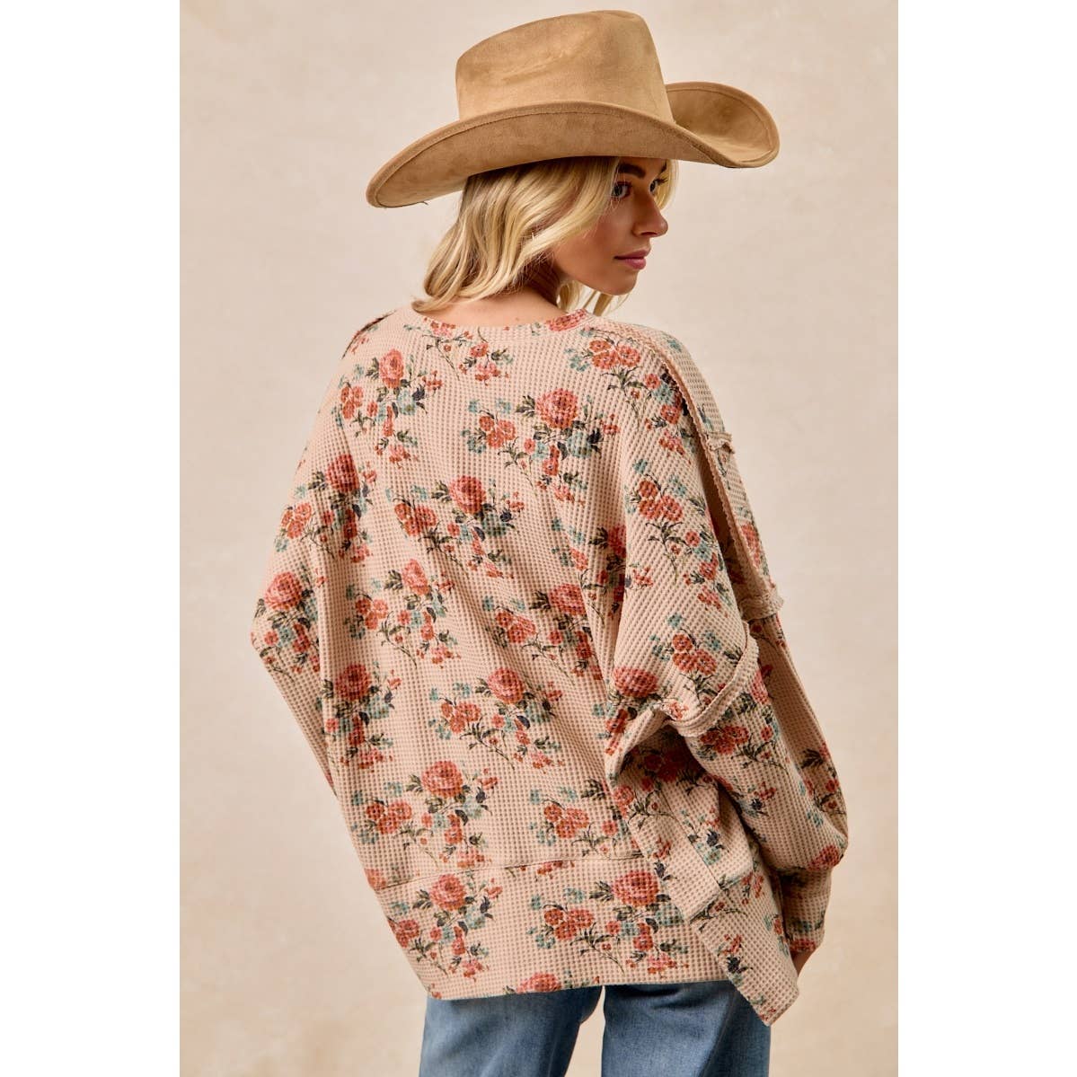 Floral Print Waffle Shirt