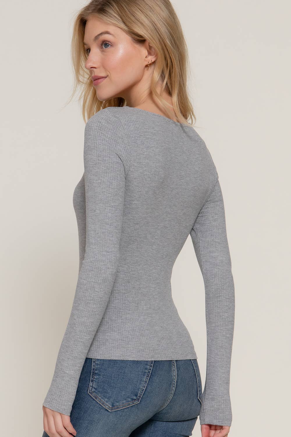 Long Sleeve Round Neck Double Layer Tee