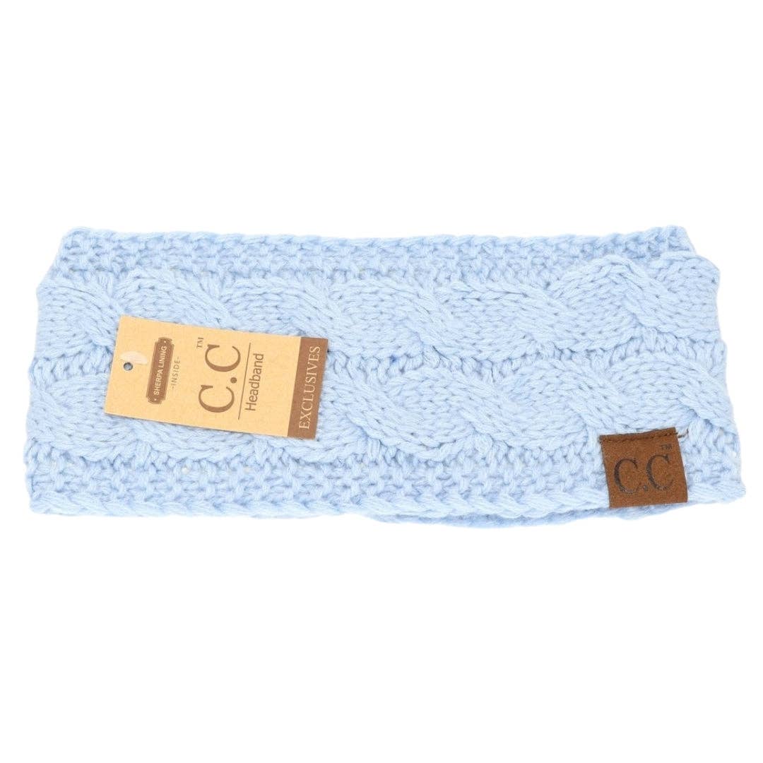 CC Beanie Solid Cable Knit Head Wrap