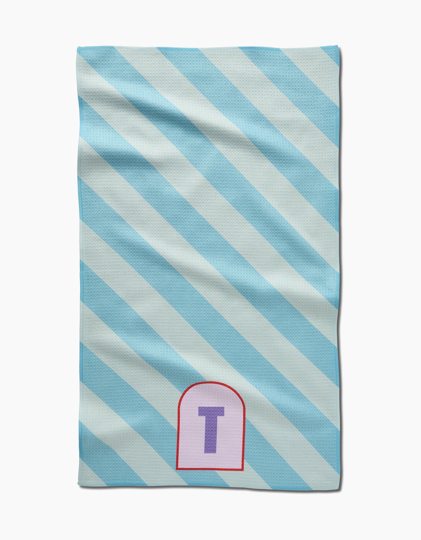 Geometry Monogram Stripe Tea Towel