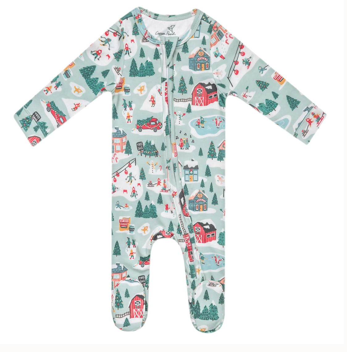 Copper Pearl Zip Up Footie 0-3 months