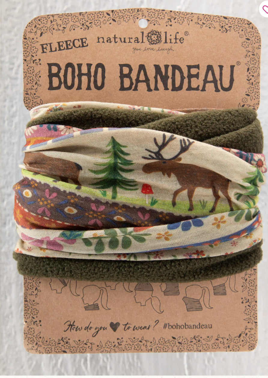 Natural Life Fleece Boho Bandeau- Moose