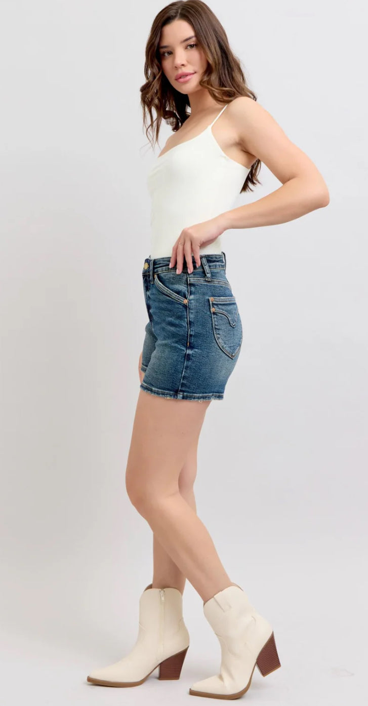 Judy Blue High Waist Shield Back Pocket Shorts