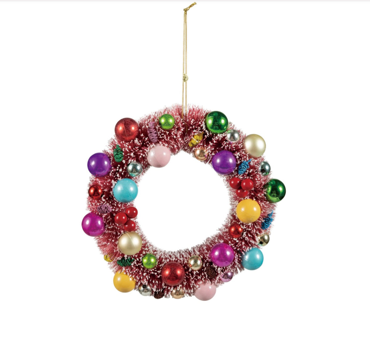 Sisal Wreath w/ Ornaments and Glitter