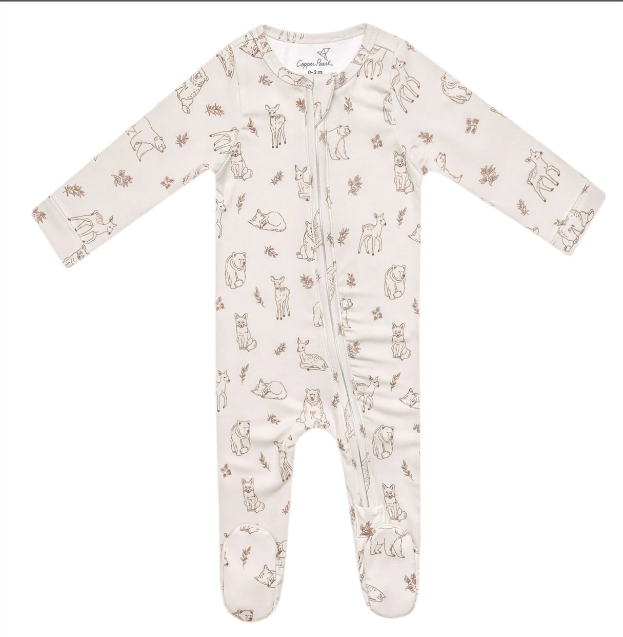 Copper Pearl Zip Up Footie 0-3 months
