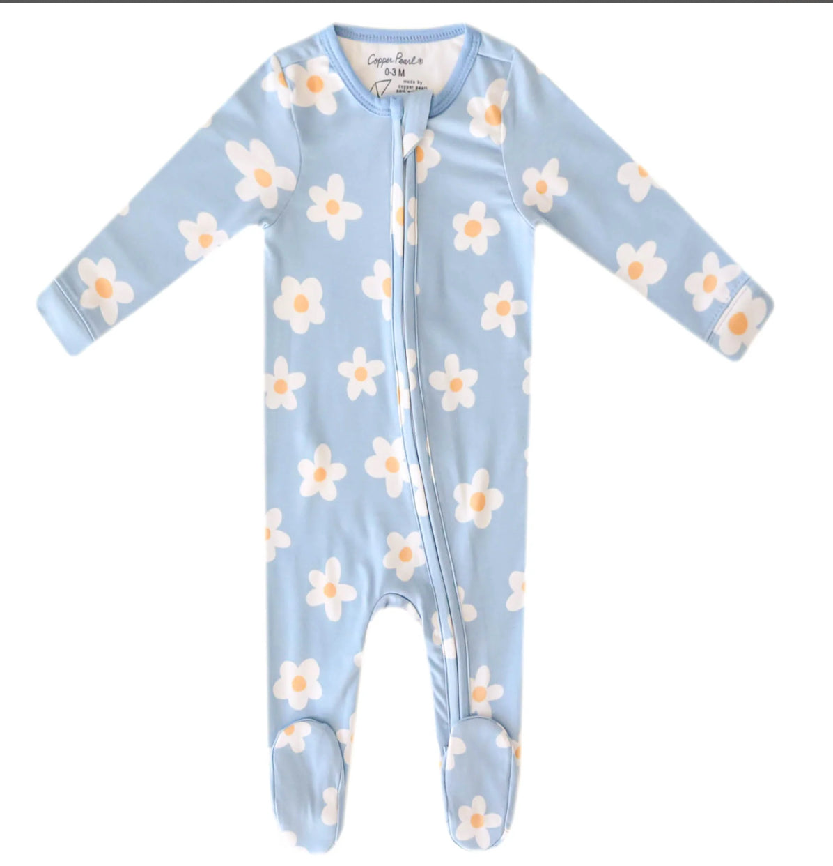 Copper Pearl Zip Up Footie 0-3 months
