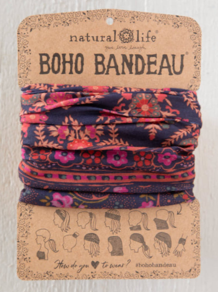 Natural Life Boho Bandeau- Indigo Willow Medallion