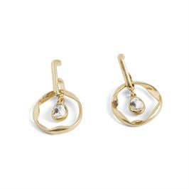 Whispers Floating Stone Hoop Earring