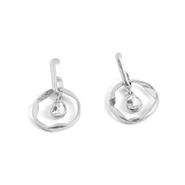 Whispers Floating Stone Hoop Earring