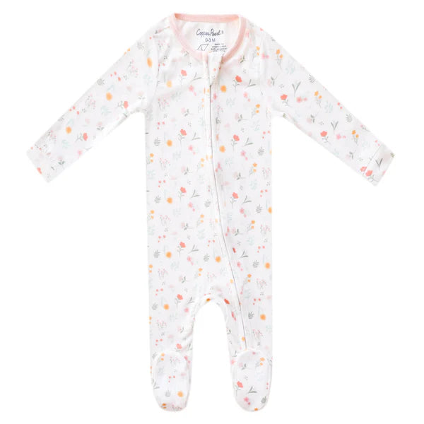 Copper Pearl Zip Up Footie 0-3 months