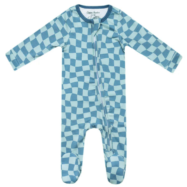 Copper Pearl Zip Up Footie 0-3 months