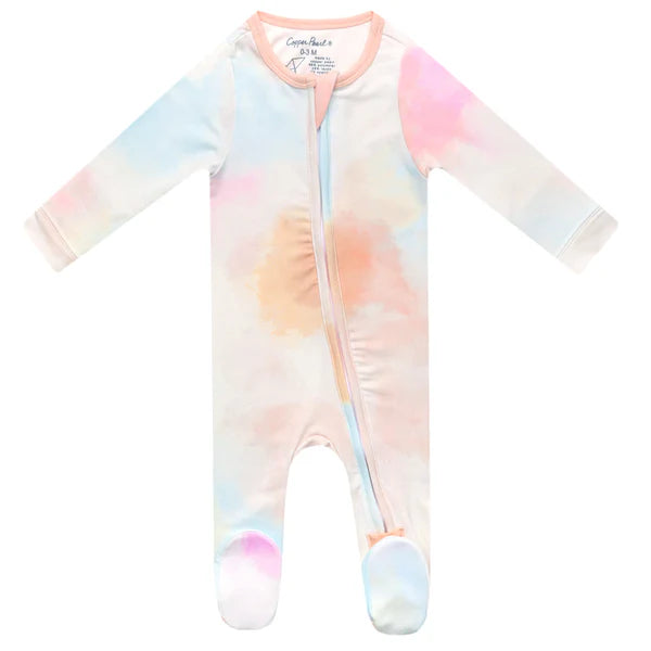 Copper Pearl Zip Up Footie 0-3 months